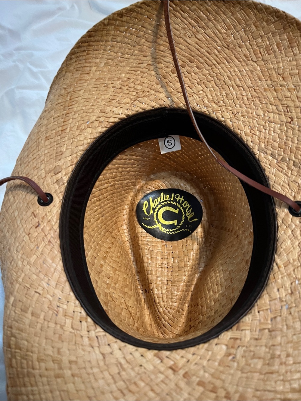 Charlie Horse Men's Natural Straw Cowboy Hat with Beaded Band - Picture 2 of 2